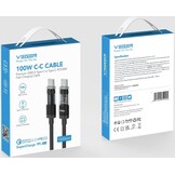 Veger CC16 USB-C naar USB-C kabel 1.5m Braided Aluminium 100 Watt met display