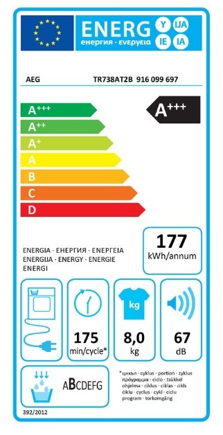 AEG TR738AT2B 7000 Serie SensiDry - Warmtepompdroger