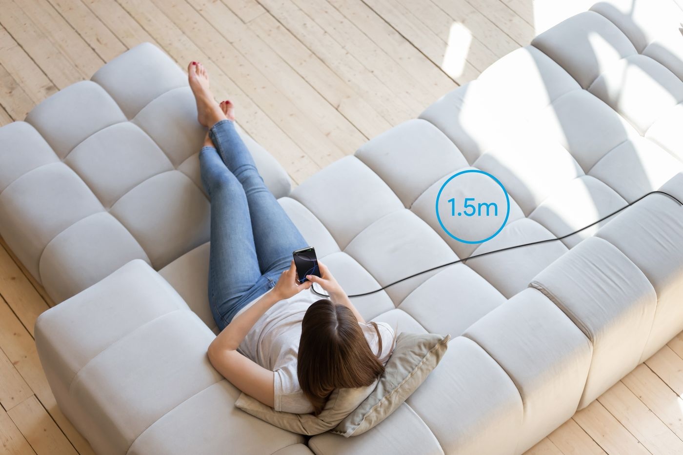 Veger CC05 USB-C naar USB-C kabel 1.5m Braided Aluminium 100Watt