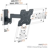 Vogel's TVM 1245 Draaibare TV beugel (19 - 43 inch) - TV muurbeugel