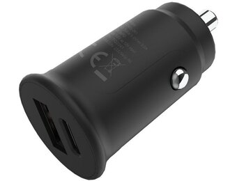 Grab 'n Go 30W USB C + USB A Autolader zwart