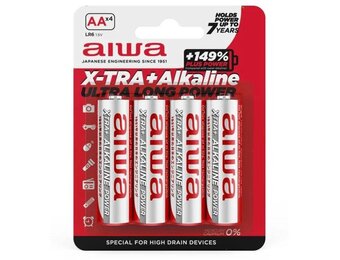 Aiwa X-TRA+ AA Alkaline AALR6 (4 stuks)
