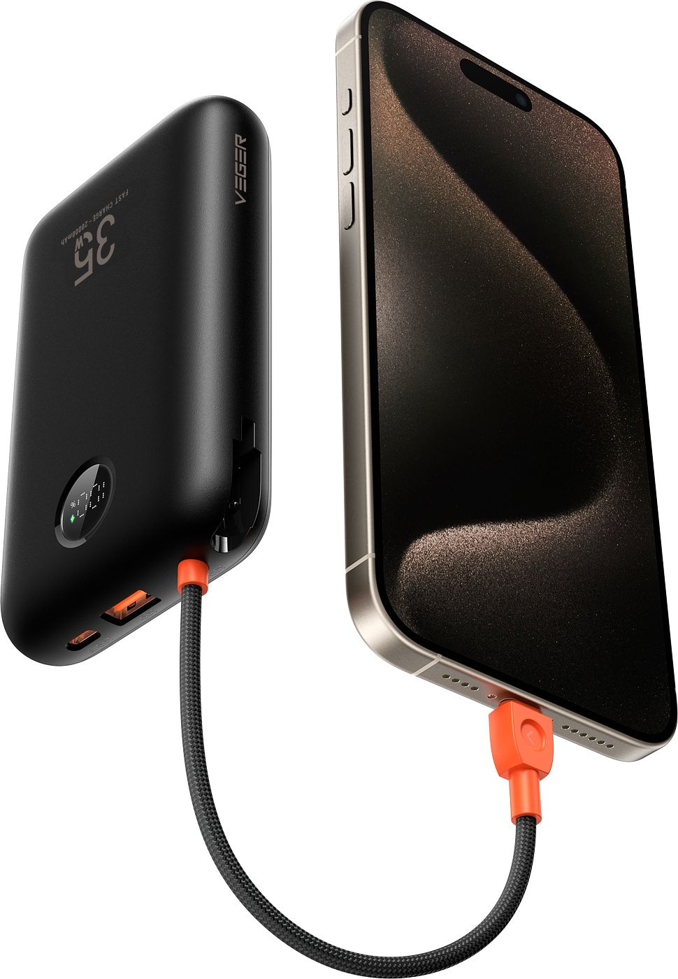 Veger K2 W2068 20.000 mAh Powerbank Zwart - Powerbank