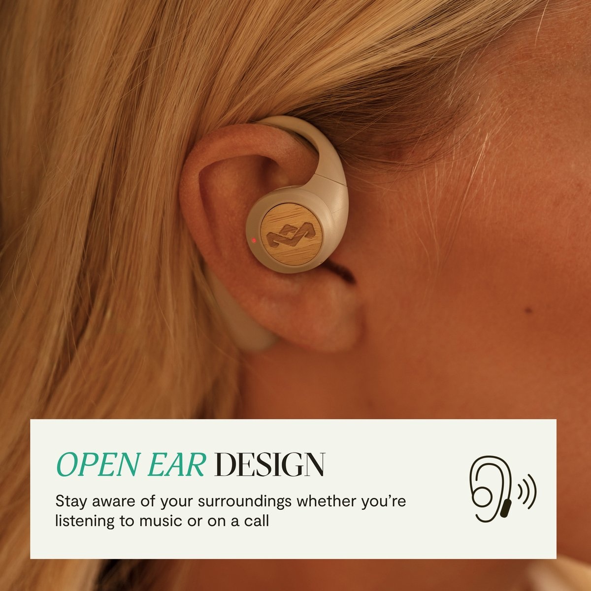House of Marley Liberate Open-Ear True Wireless Cream - Draadloze oordopjes