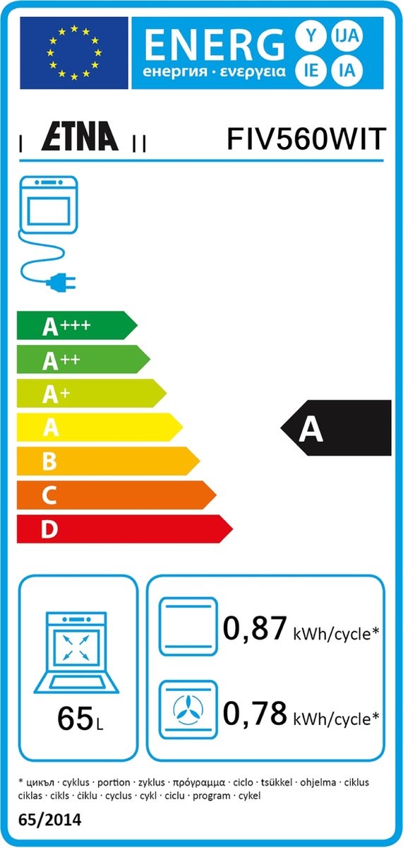 ETNA FIV560WIT  - Inductiefornuis