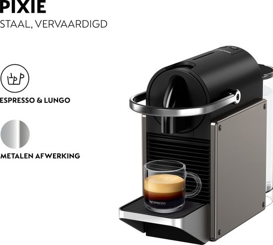 Krups Nespresso Pixie XN306T Titanium - Koffiemachine