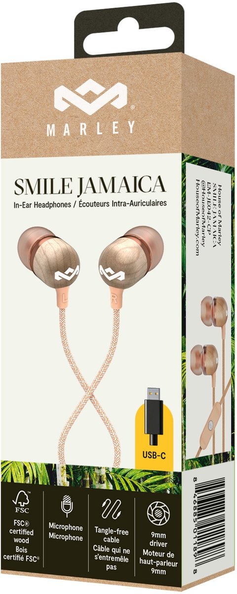 House of Marley Smile Jamaica USB-C Copper - Oordopjes