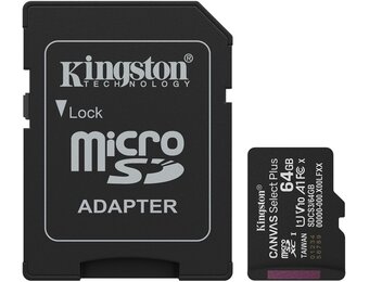 Kingston Canvas Select Plus Gen. 3 microSDXC 64GB met SD-adapter - Micro SD kaart