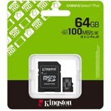 Kingston Canvas Select Plus Gen. 3 microSDXC 64GB met SD-adapter - Micro SD kaart