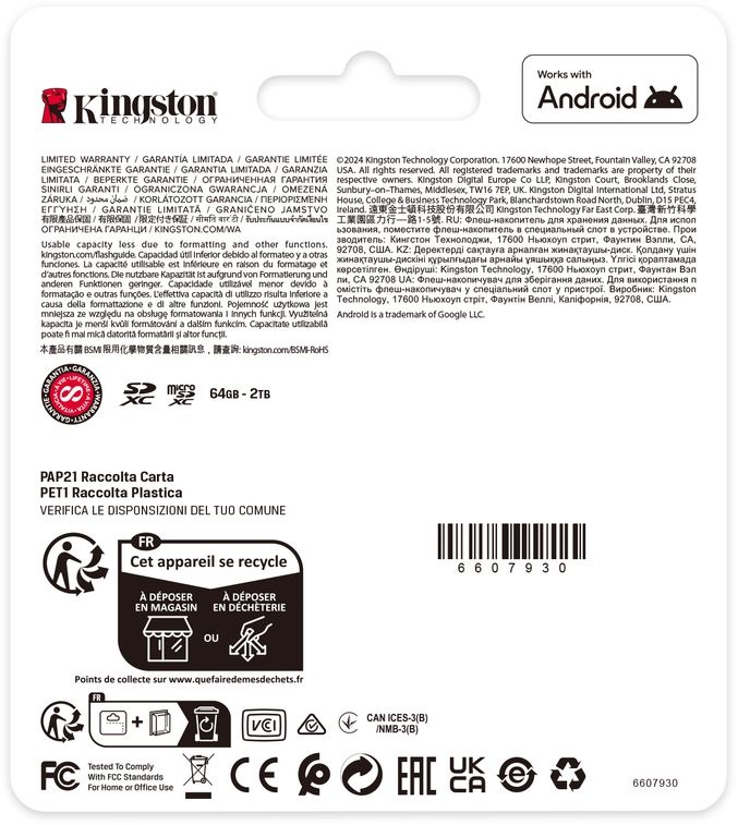Kingston Canvas Select Plus Gen. 3 microSDXC 64GB met SD-adapter - Micro SD kaart