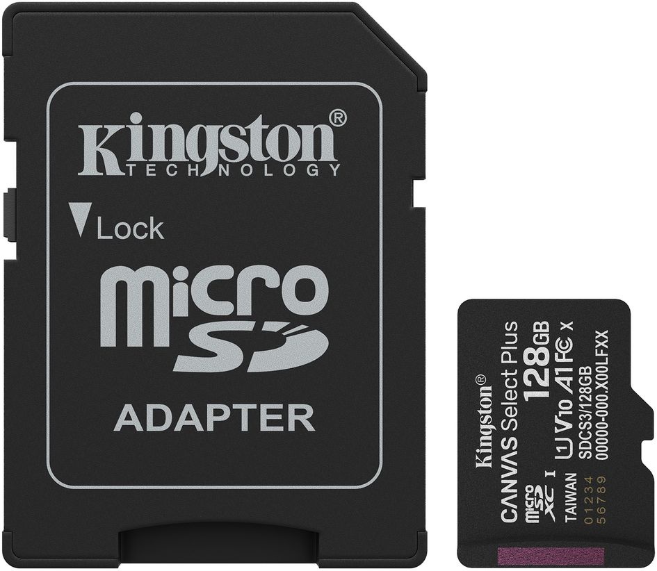 Kingston Canvas Select Plus Gen. 3 microSDXC 128GB met SD-adapter - Micro SD kaart