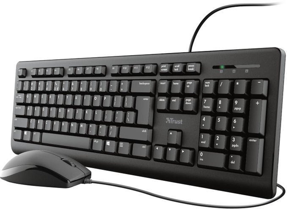 Trust 23970 Primo Zwart - Toetsenbord + muis set