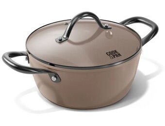 Cook & Pan Taupe of Mind Honey Kookpan met deksel 20 cm