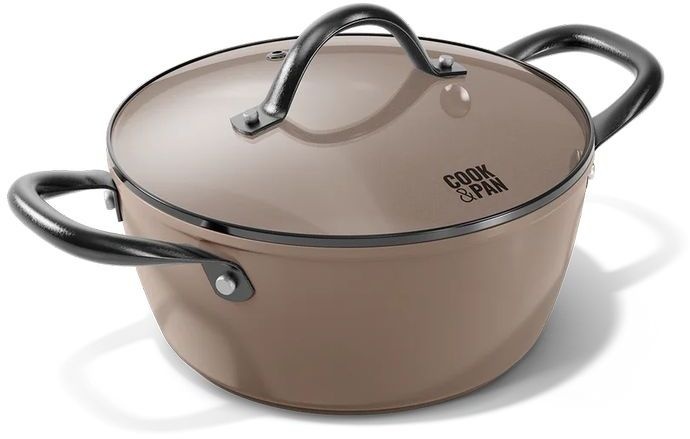 Cook & Pan Taupe of Mind Honey Kookpan met deksel 20 cm