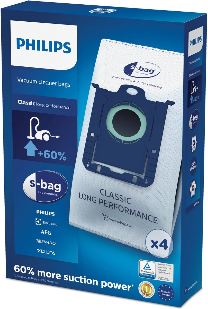 Philips S-Bag FC8021/03 (4 stuks) - Stofzuigerzakken