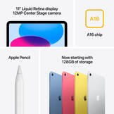 Apple iPad A16 (2025) 11 inch WiFi 128 GB Zilver - Tablet