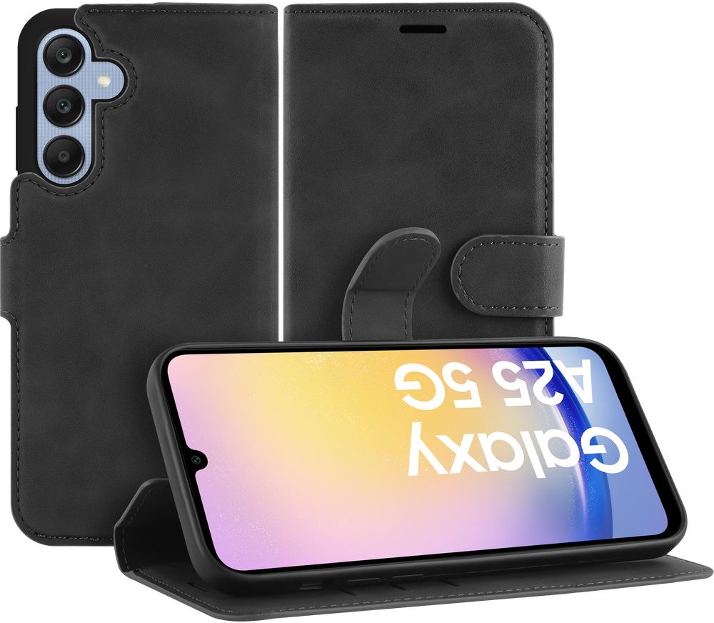 Just In Case Samsung Galaxy A25 Premium Wallet Folio Zwart - Telefoonhoesje