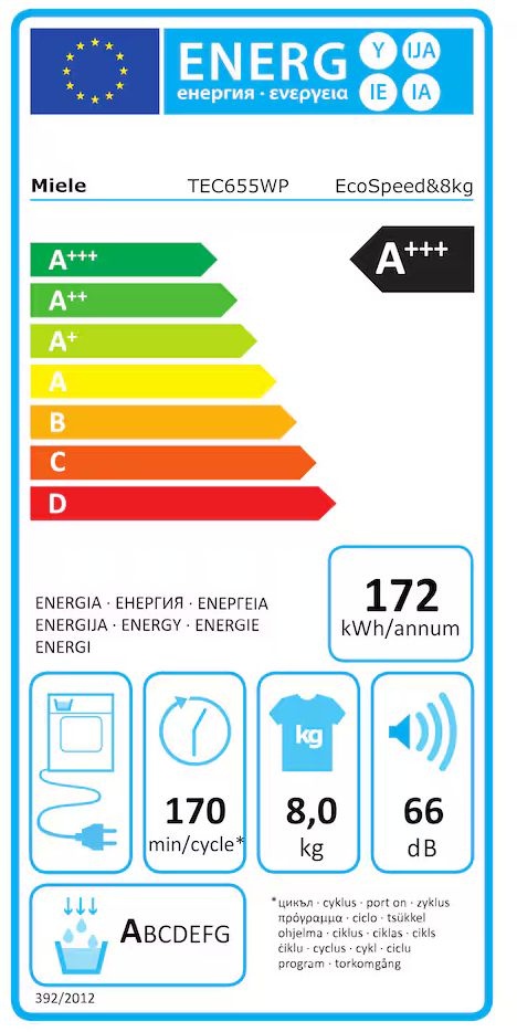 Miele TEC655WP EcoSpeed - Warmtepompdroger