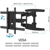 Cavus WME105 Draaibare & Kantelbare TV-Beugel (37 - 70 inch) - TV muurbeugel