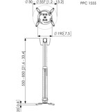 Vogel's PPC 1555S Projector plafondbeugel Zilver - TV muurbeugel