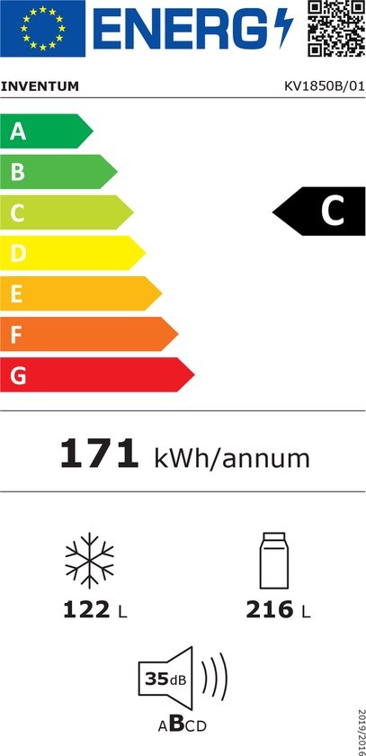 Inventum KV1850B - Koel-vriescombinatie