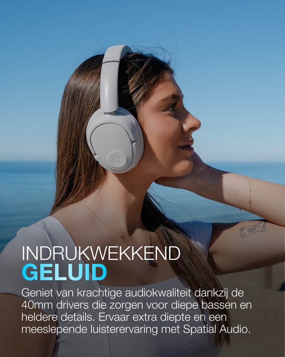 JLab JBuds LUX ANC Cloud White - Draadloze koptelefoon