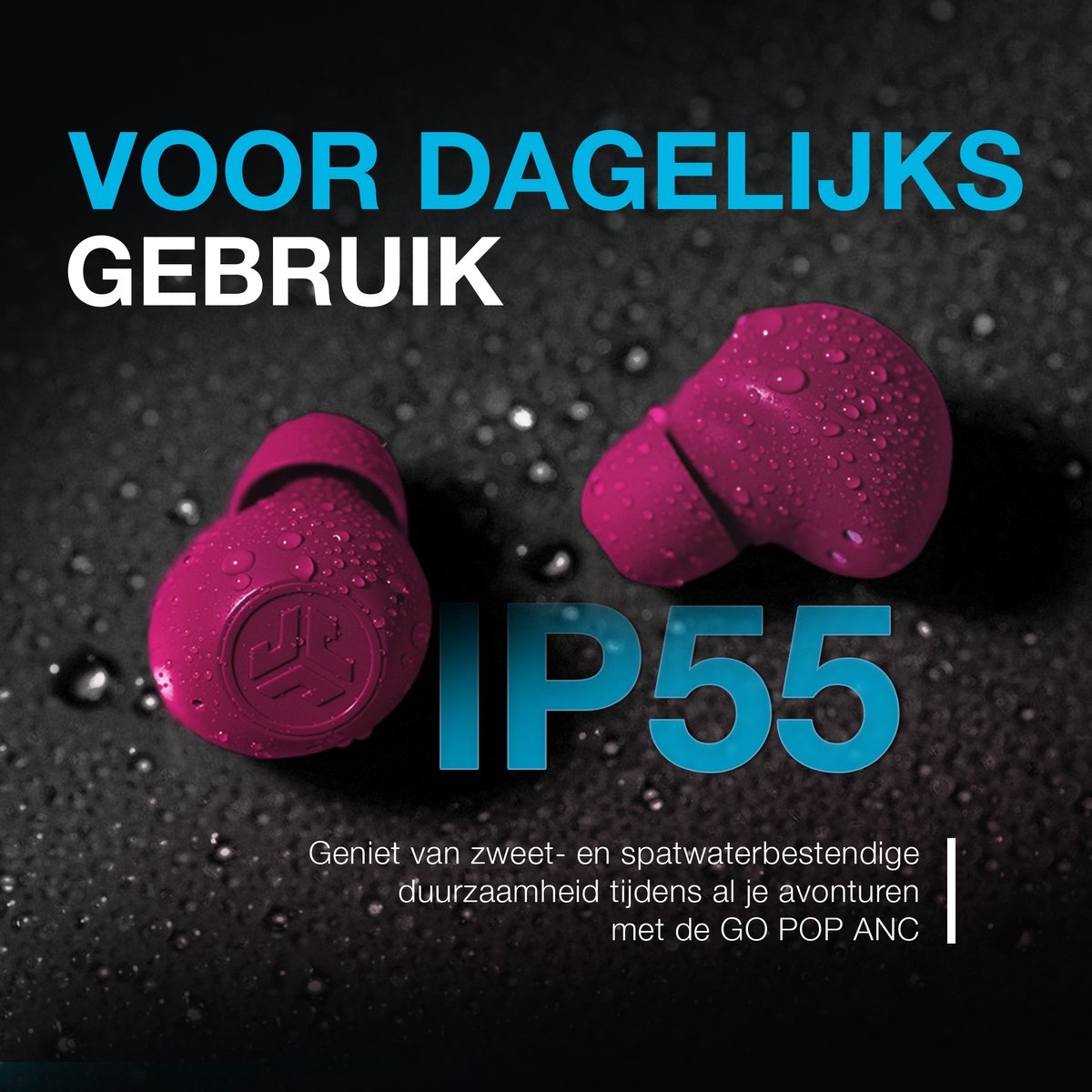 JLab Go Pop ANC TWS Fuschia - Draadloze oordopjes
