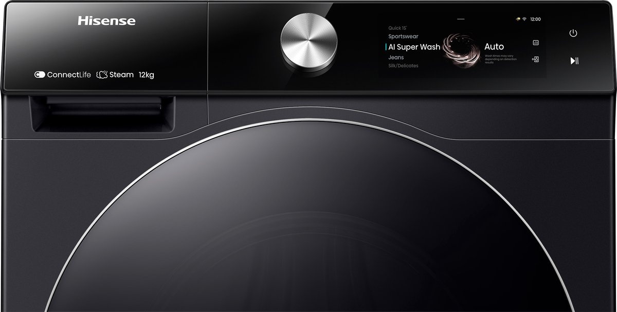 Hisense WF7S1247BB - Wasmachine