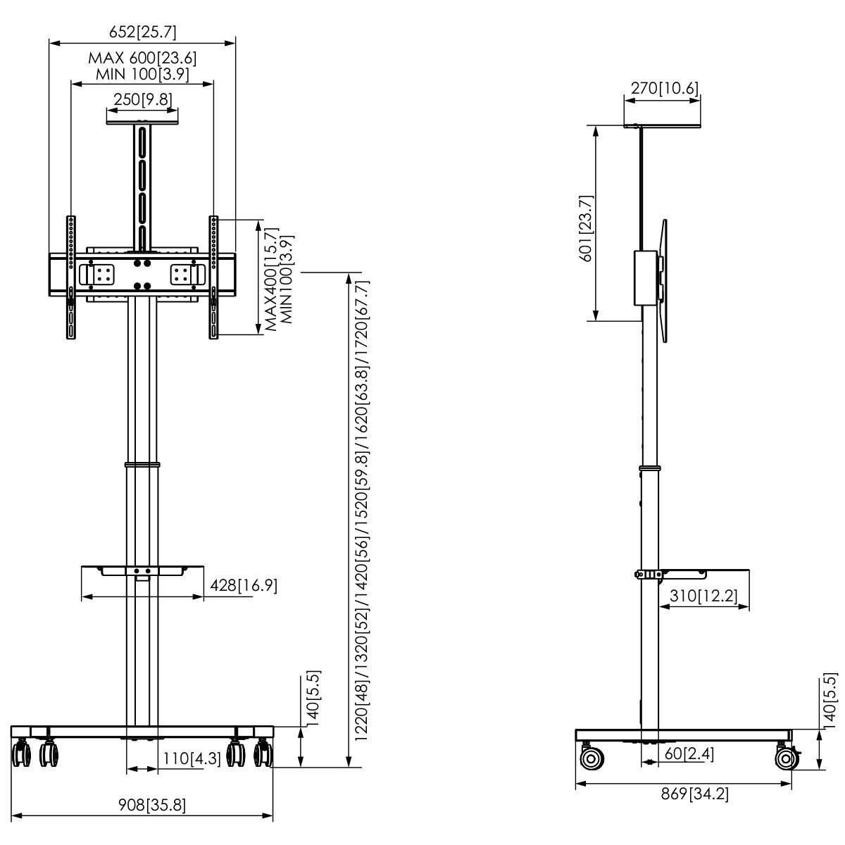 Vogel's ESSENTIAL T1031 Display trolley