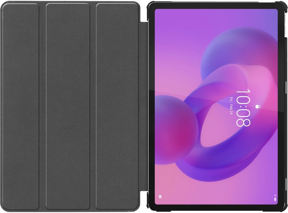 Just in Case Lenovo Idea Tab TriFold Smart Book Case Zwart - Tablethoes