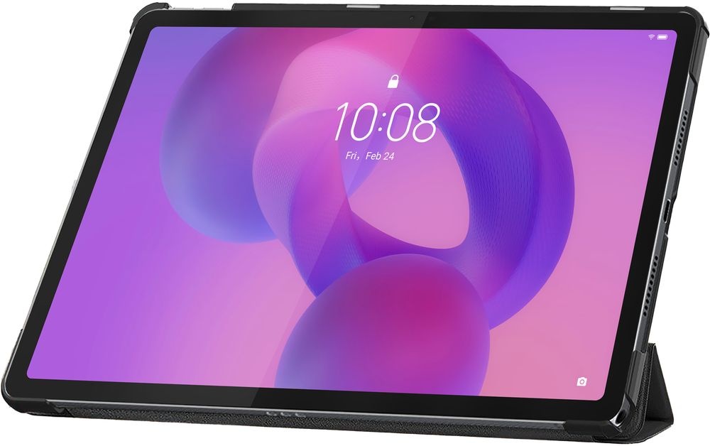 Just in Case Lenovo Idea Tab TriFold Smart Book Case Zwart - Tablethoes