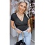 Femalicious collection Glam Stretch Crossed Top Black