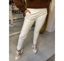Leather Jogger Off White