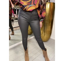 Hello Girl Coated Leather Pants Grey 1005-1
