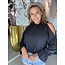 Femalicious collection Open Shoulder Ruffle Blouse Black