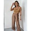 Femalicious collection Travel Waterfall Top Brown