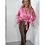 Femalicious collection Satin Flared Wrap Top Pink