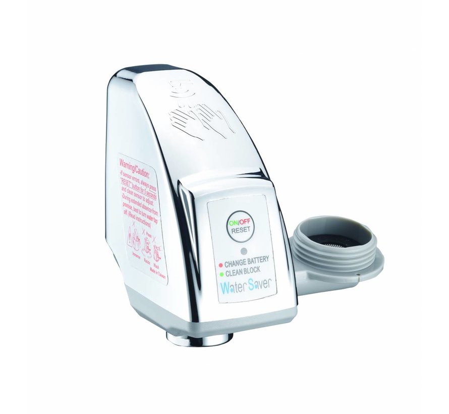 Waterbesparende kraan adapter met sensor