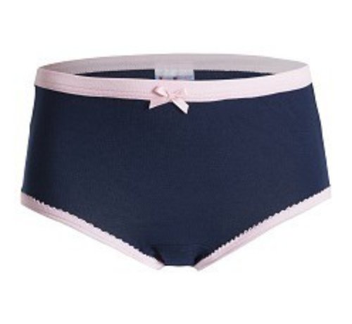 Underwunder Incontinentie ondergoed meisjes slip donkerblauw met roze bies