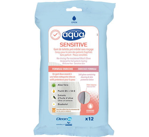 Vochtige washandjes Aqua Sensitive (12 stuks)
