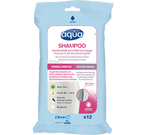 Cleanis Shampoo washandjes  Aqua, haar wassen zonder water 12 stuks