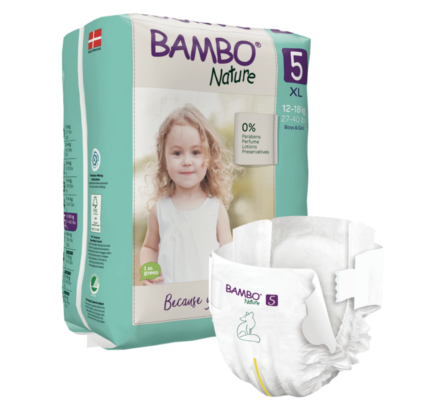 Bambo Nature luiers maat 5 XL (12 -18 kg)