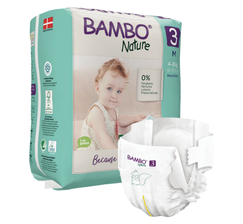 Bambo Nature luiers  Bambo Nature Luiers  3 M voor baby's van 4 tot 8 kg