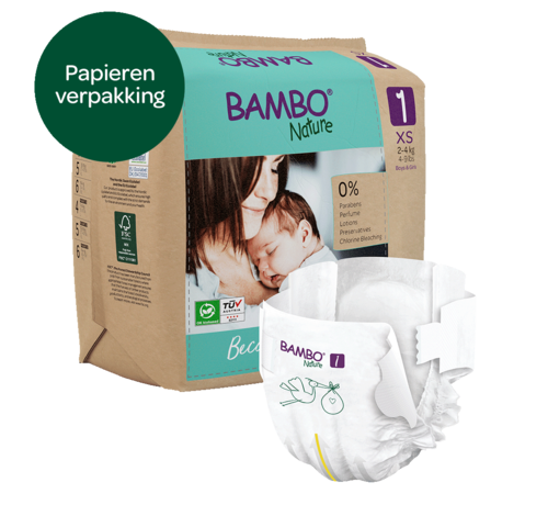 Bambo Nature luiers  Bambo Nature luiers maat 1  XS  2- 4 kg (22 stuks)