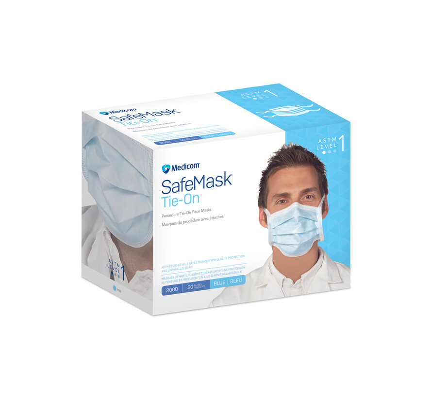 Medicom Safe+Mask Tie-On Type IIR Mondmaskers – Medische Kwaliteit