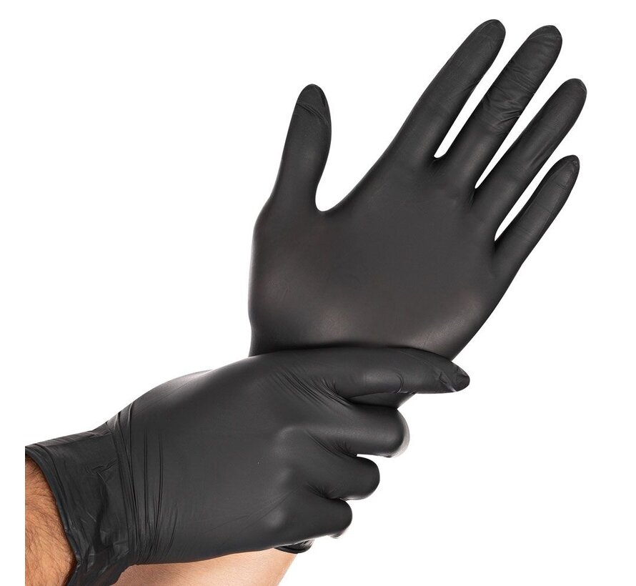 Voordeelverpakking Zwarte Nitril Handschoenen – 1000 Stuks Power & Grip