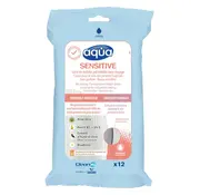 Aqua Vochtige washandjes Aqua Sensitive (12 stuks)