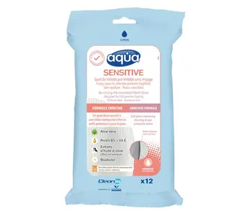 Aqua Vochtige washandjes Aqua Sensitive (12 stuks)