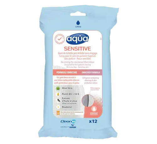 Vochtige washandjes Aqua Sensitive (12 stuks)
