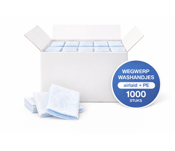 Van Manen Wegwerp washandjes geplastificeerd  (1.000 stuks)